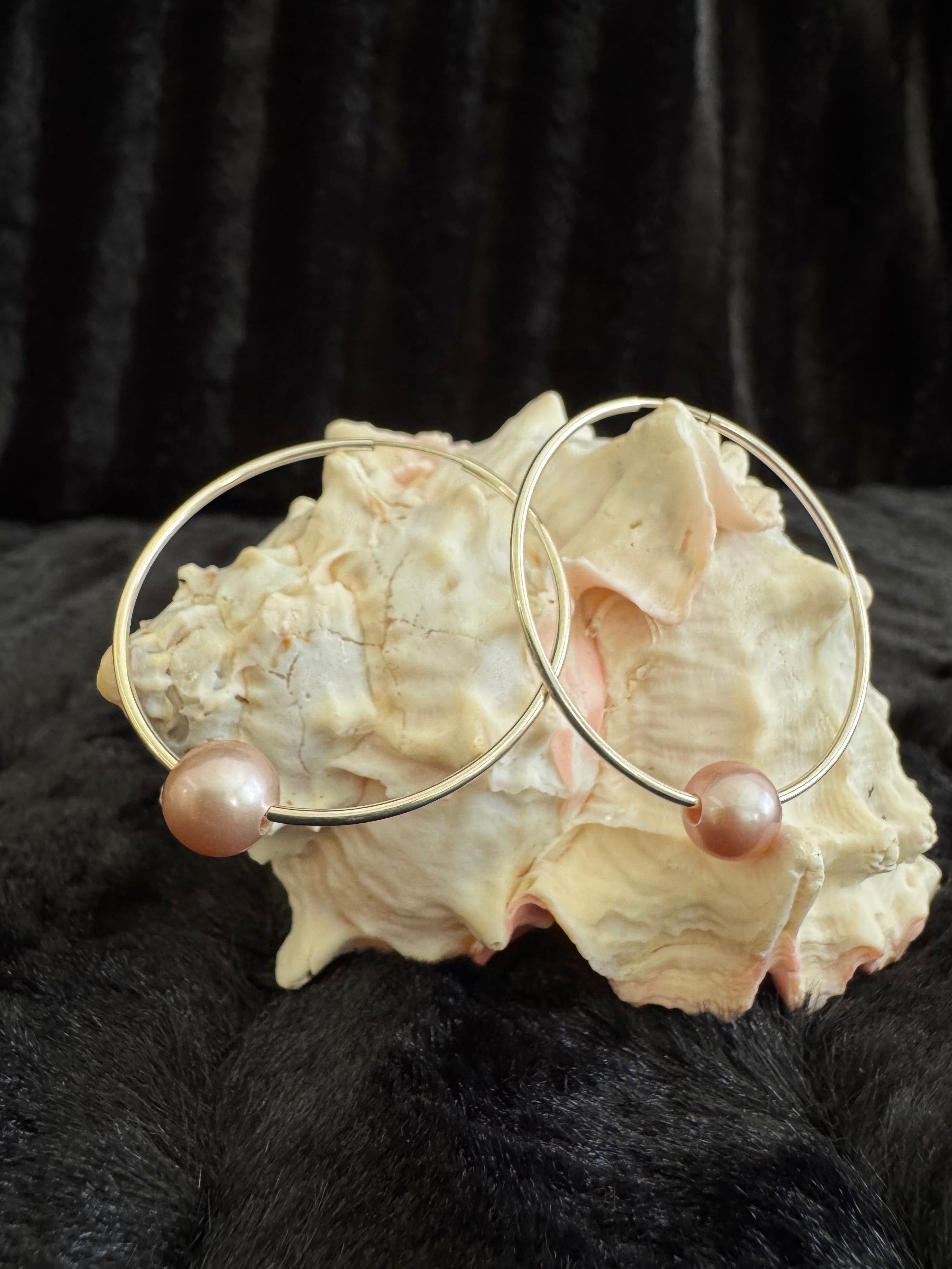 Fresh Water Pearl Hoop Earring Set