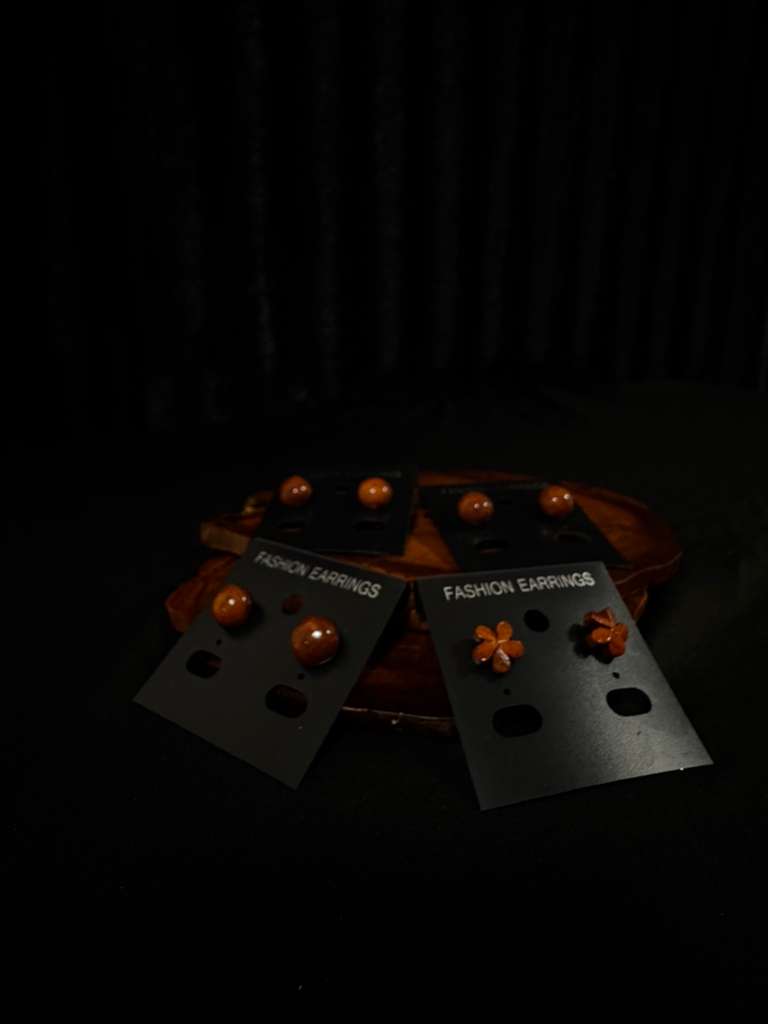 Koa Post Earring