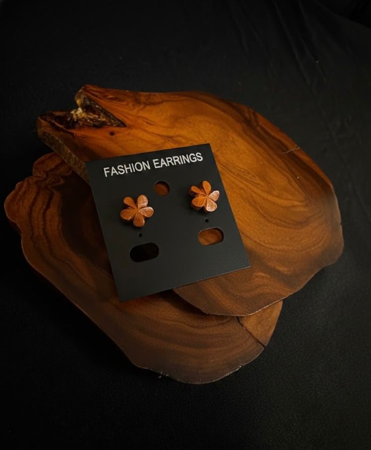 Koa Post Earring