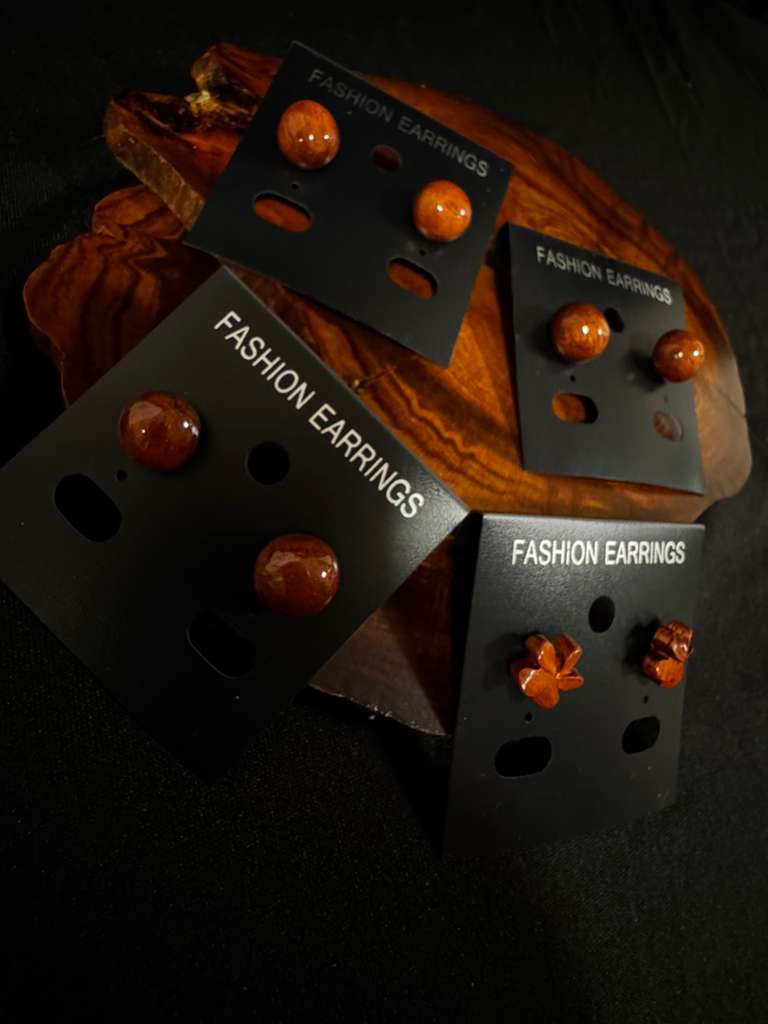 Koa Post Earring