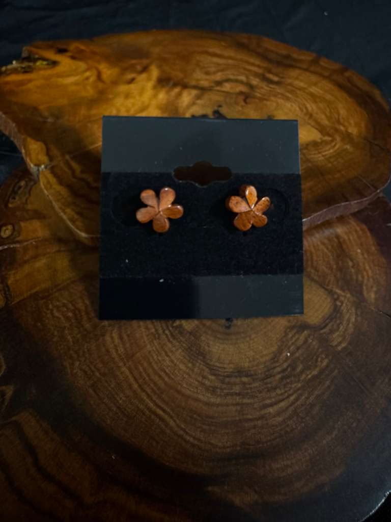 Koa Post Earring