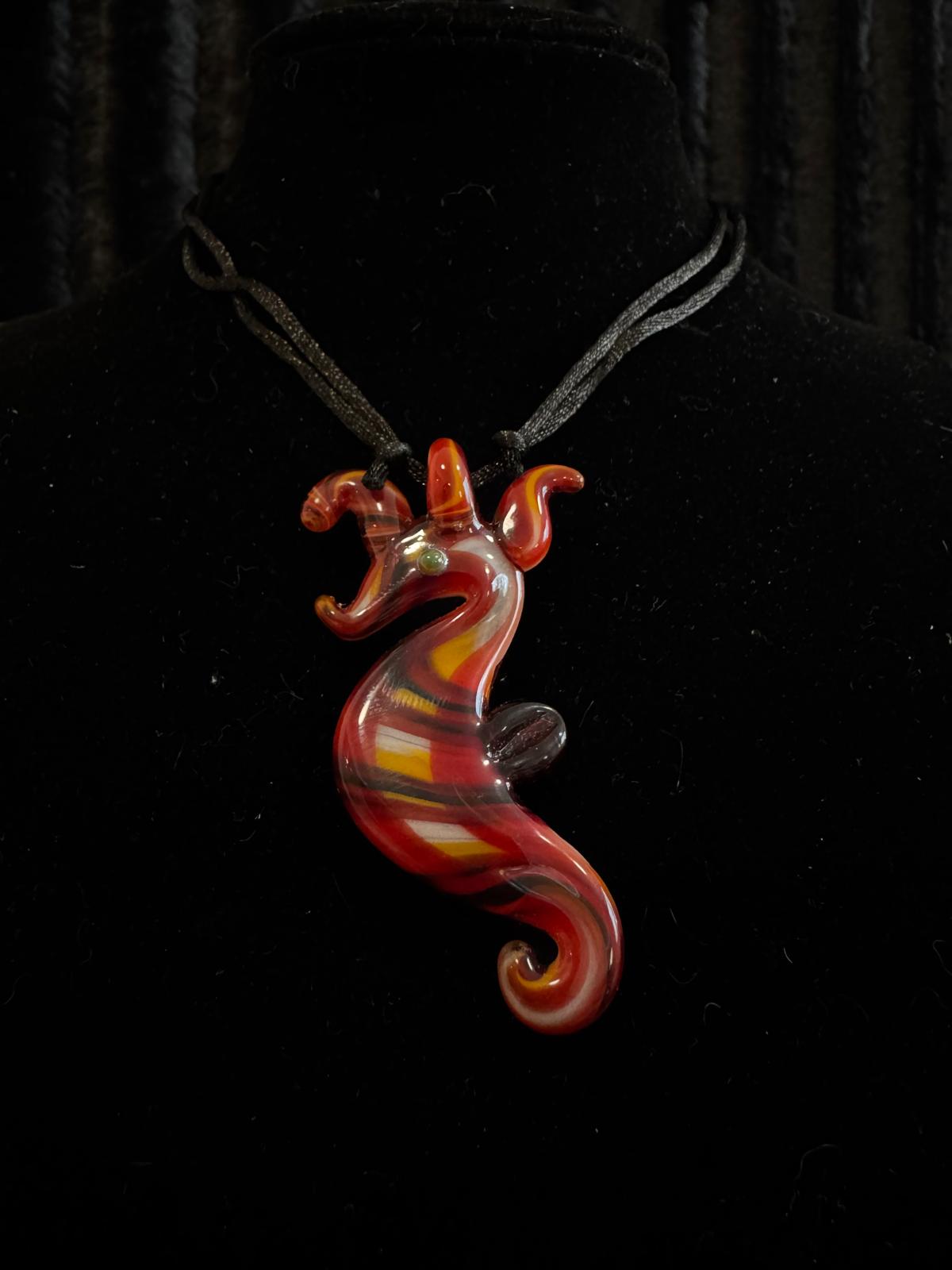 Gecko & Seahorse Glass pendant