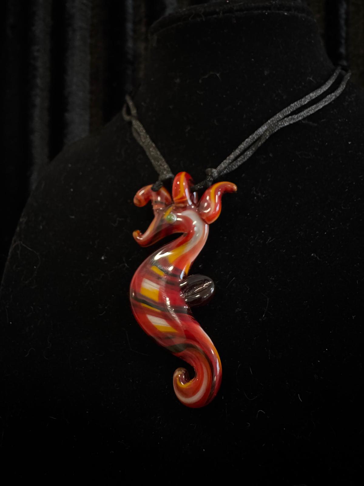 Gecko & Seahorse Glass pendant