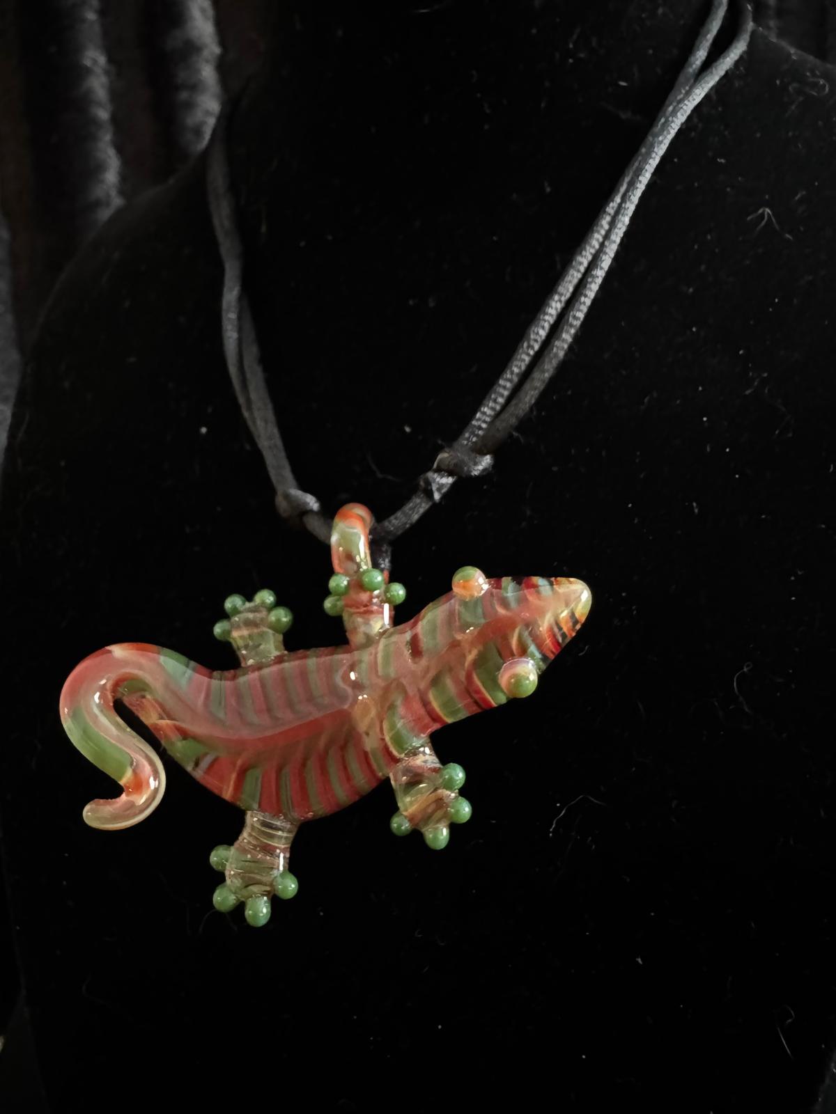 Gecko & Seahorse Glass pendant