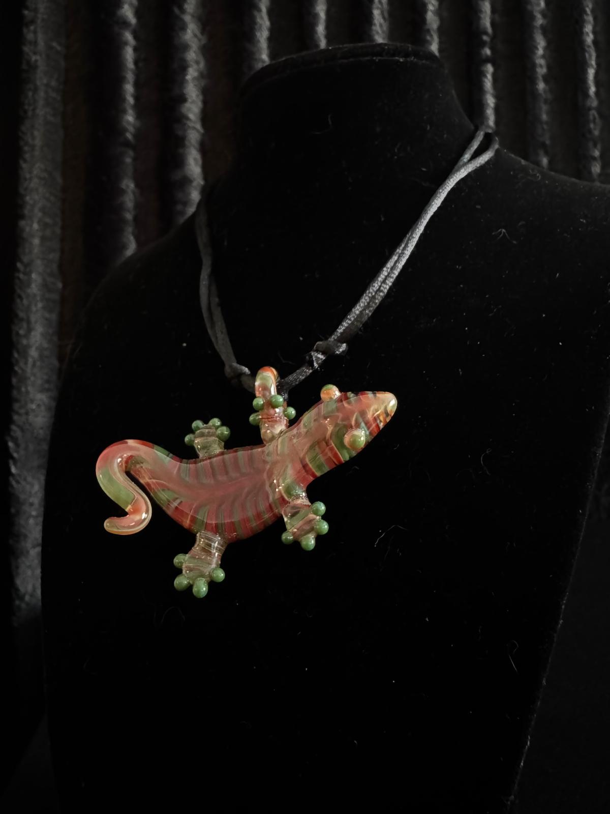 Gecko & Seahorse Glass pendant