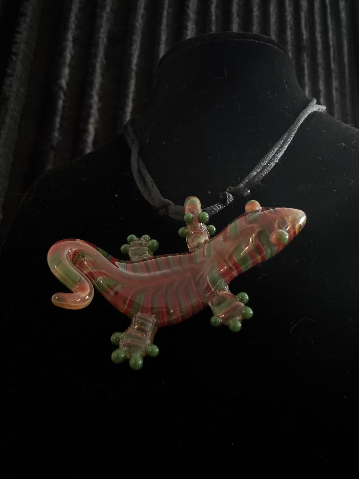Gecko & Seahorse Glass pendant